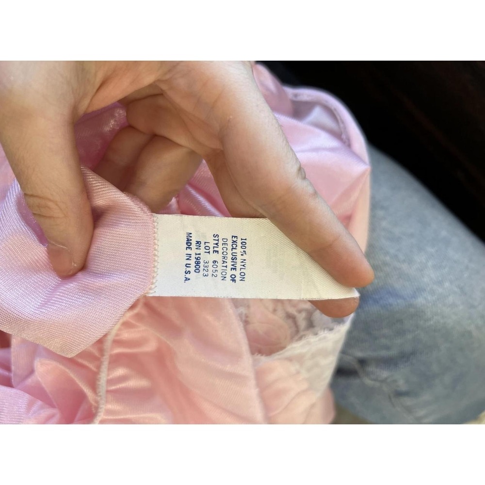 Vintage Pink Lace Trim Embroidered Nightgown - Size L - Picture 5 of 8